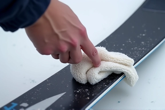 Cleaning ski surface before binding installation