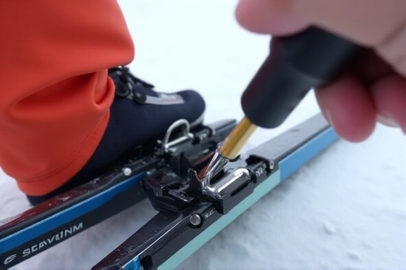 Mounting ski binding onto ski