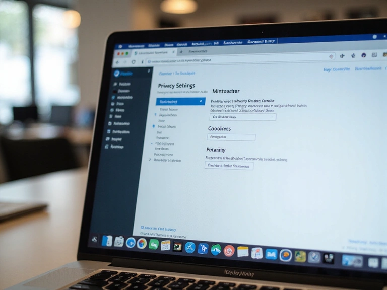 Laptop showing privacy settings