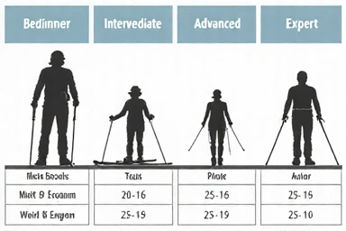 Skier ability DIN chart